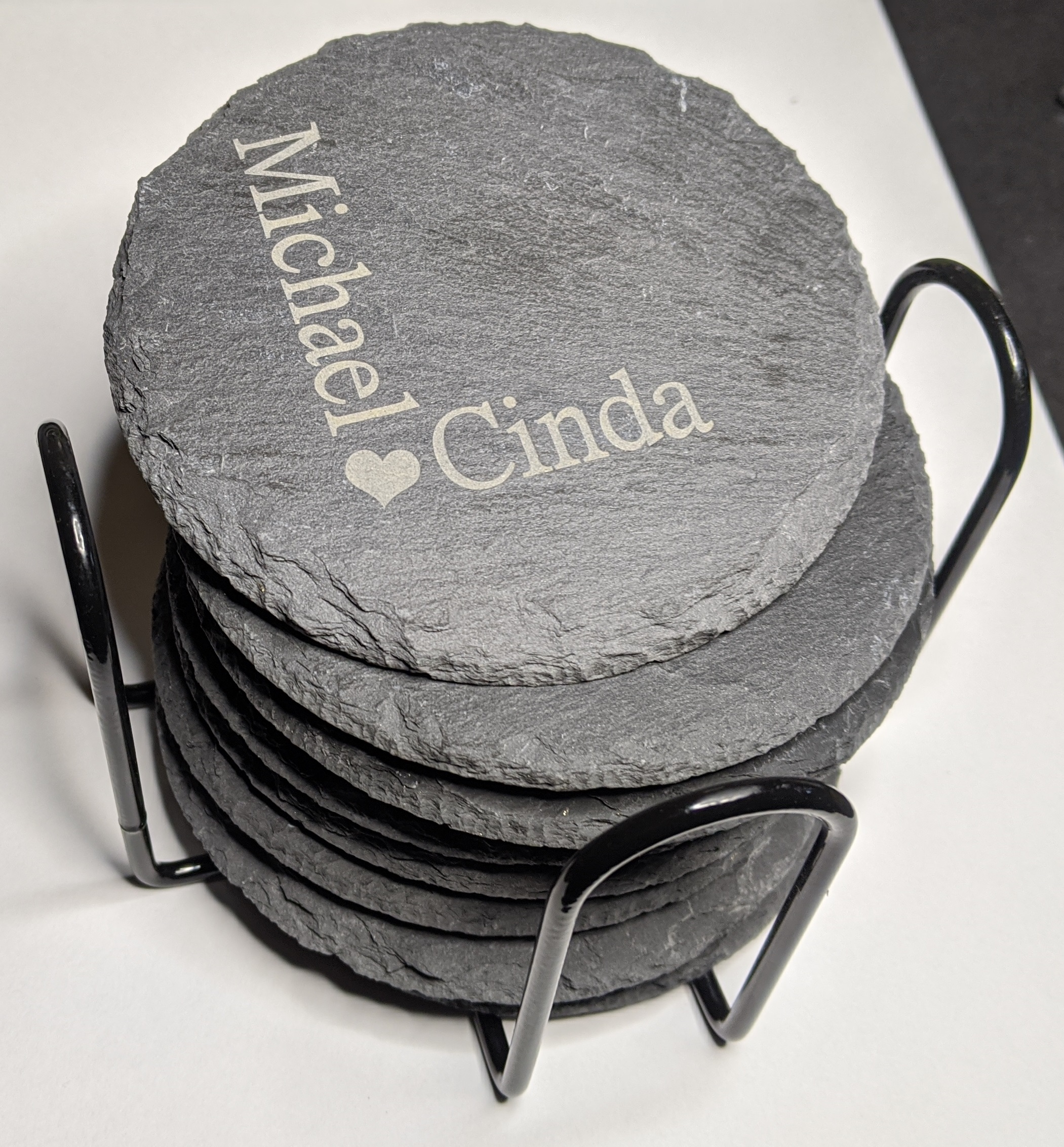 Engraved Slate Coaster Set (8)